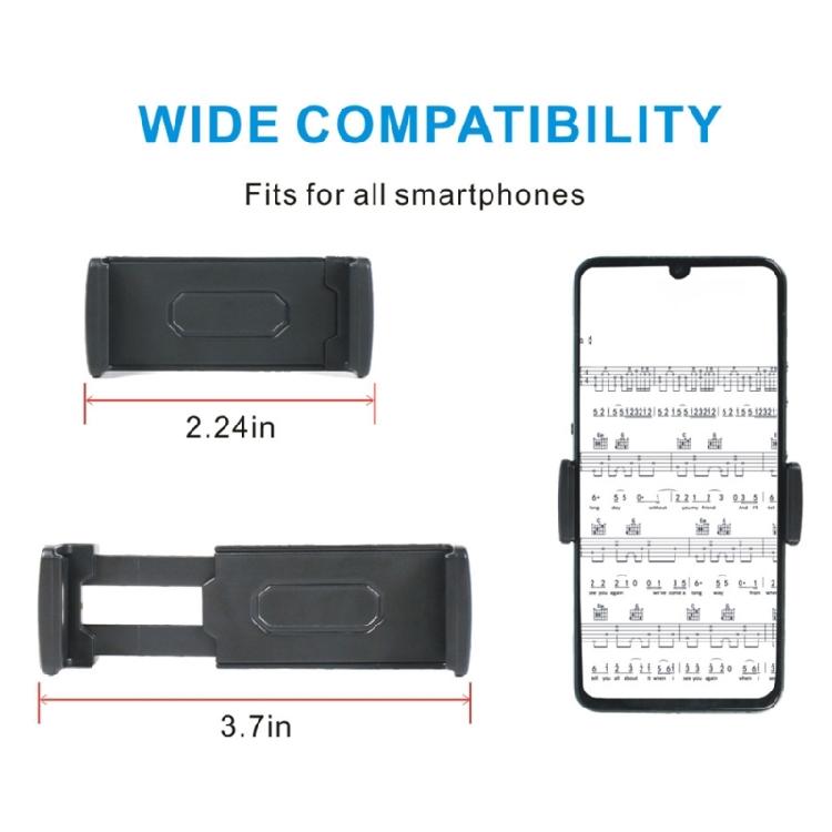 Adjustable Gooseneck Smartphone Holder Portable Phone Stand with Secure Lock Plastic Texture for Microphone Stands