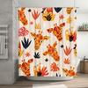 Animal Print Shower Curtain Giraffe Pattern Bathroom Decor Flower Design Fabric Waterproof Home Decoration