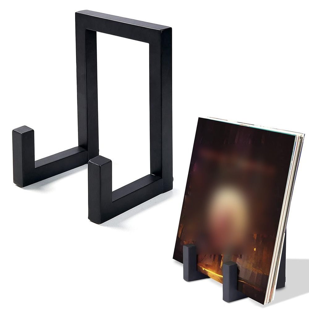 Black Metal Small Vinyl Record Stand Rust-proof LP Records Storage Shelf  Tabletop