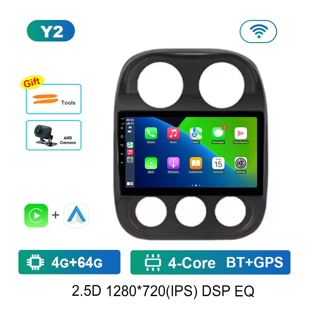 Pentru Jeep Compass Patriot 2011 - 2017 Radio Auto Player Multimedia Sistem de Operare Android GPS Navi 4G Carplay WiFi Instrumente Auto Cool.ing Fan