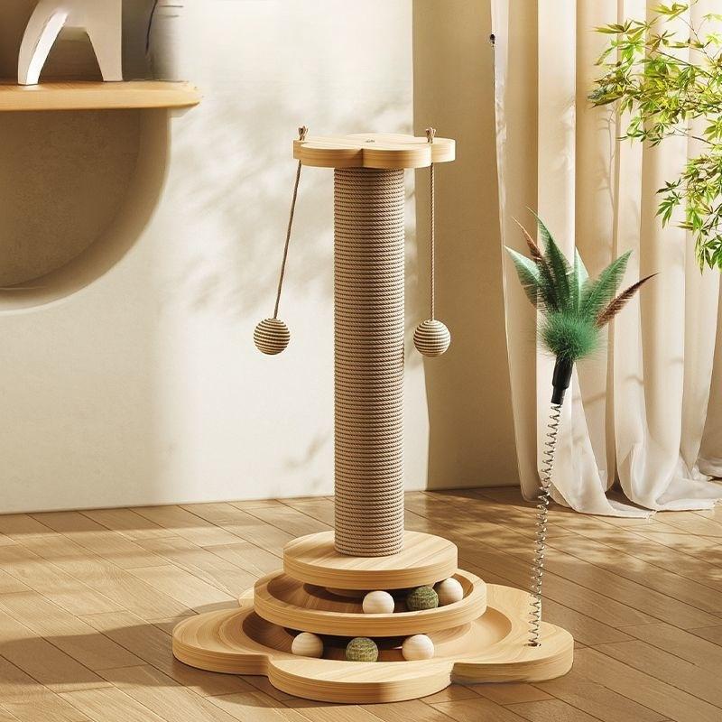 Tiragraffi 4 in 1 Giocattolo per Gatti Tiragraffi Naturale in Sisal Giocattoli Interattivi per Gatti