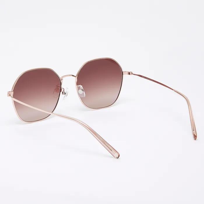 [Air Titanium] AL2503 2424G Air Titanium Hexagon Rose Gold Sunglasses