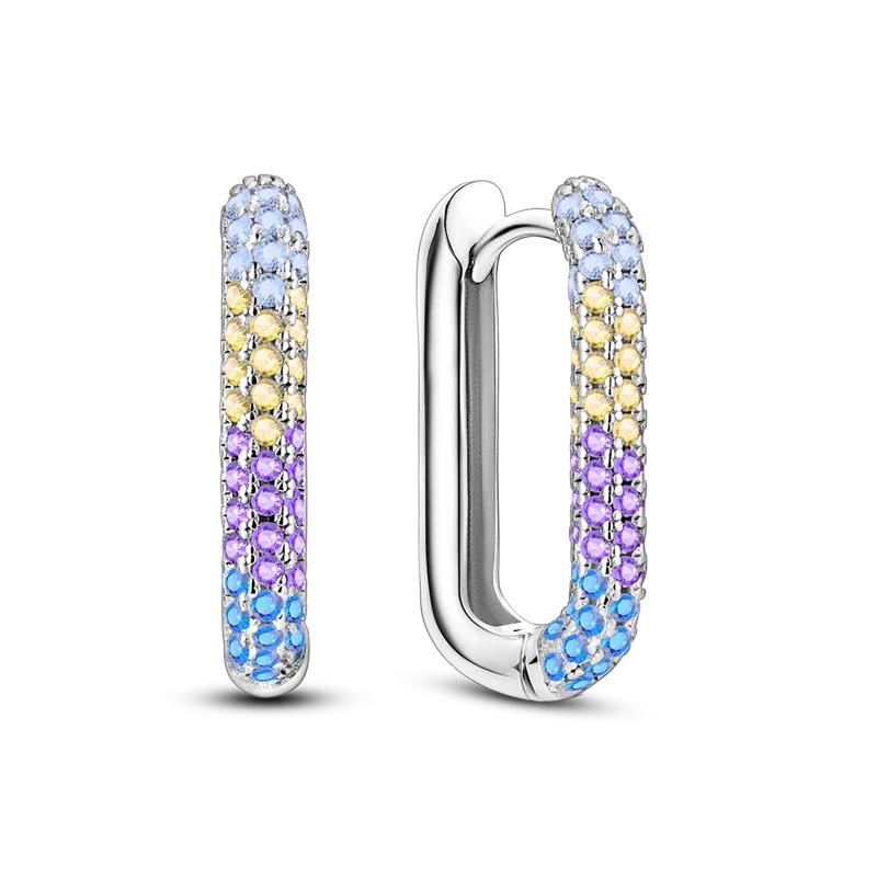 925 Sterling Silver Purple Series Feather Butterfly Dream Catcher Firefly Zircon Earrings for Women Luxury Jewelry Wedding Gift