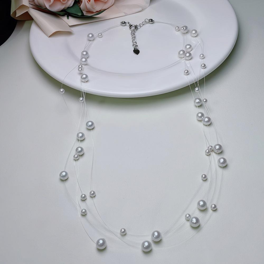 Zhuji Super Fairy Multi-Layer Pearl Necklace, Starry Sky Design, High-End Style, New Trendy and Minimalist Clavicle Chain