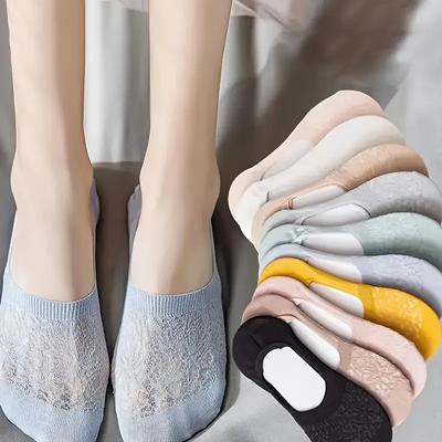 5 Pairs of Women'S Invisible Socks - Seamless Breathable Boat Socks, Made from Durable Knitted Fabric for Everyday Comfort