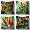 Pc Tropischer Paradiesvogel Kissenbezug D Doppelseitiger Druck Polyester Kissenhülle für Zuhause Sofa Auto Dekoration