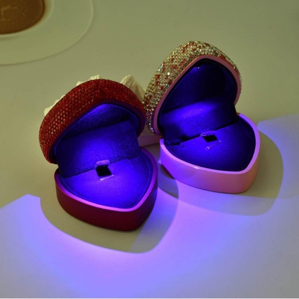 

LED Light Ring Box Ring Display Valentine Gift Packaging Box Birthday шампанского