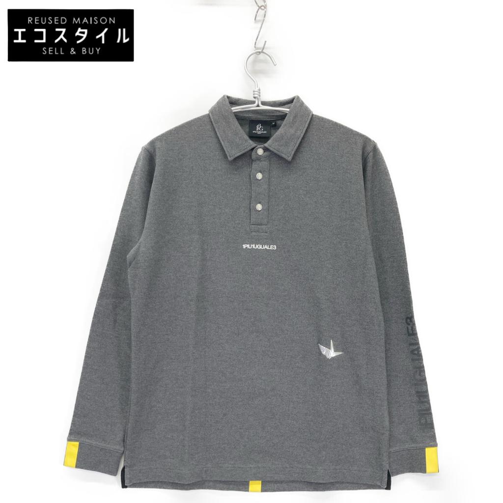 1piu1uguale3 [GOLF][×Del Piero] GDT012 Gray L/S Back Line Polo Shirt tops IV grayUsed