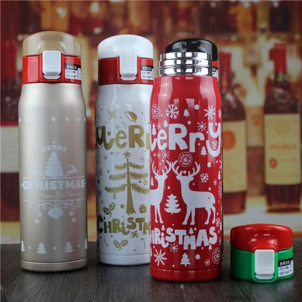 Leakproof Christmas Thermos Bottole Large Capacity Christmas Water Bottle Office