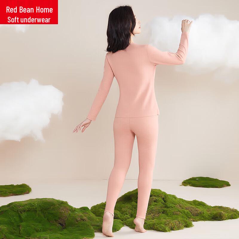 Hongdou Home Women's Antibacterial Double-Sided Fleece Thermal Underwear Set