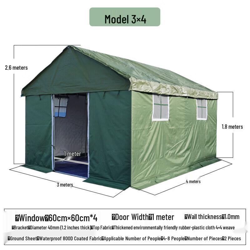JINGGENG Heavy-Duty Waterproof Steel Frame Tent