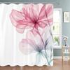 Colorful Flowers Shower Curtain for Bathroom Pink Floral Romantic Plants Nature Scenery Decor Shower Curtain with Hooks
