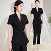 TROMAN Completo Professionale da Donna a Maniche Corte con Cintura