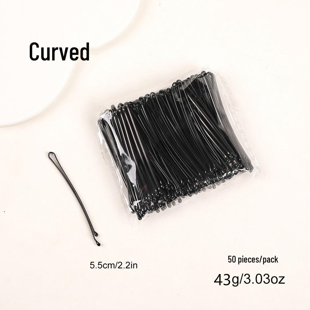 Elegant Black U-Shaped Hairpin with Barbed Waves