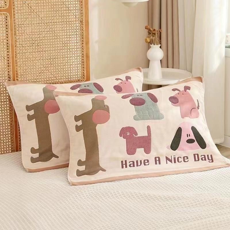 

Cotton Pillow Towel Cotton Gauze Pillow Towel Pillow Towel Pillow Pad Single Household European Couple Pair single pack 50 * 80 тюльпан кольору