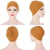Women Solid Color Elastic Bandanna Turban Cap Head Scarf Cover Hat Headdress