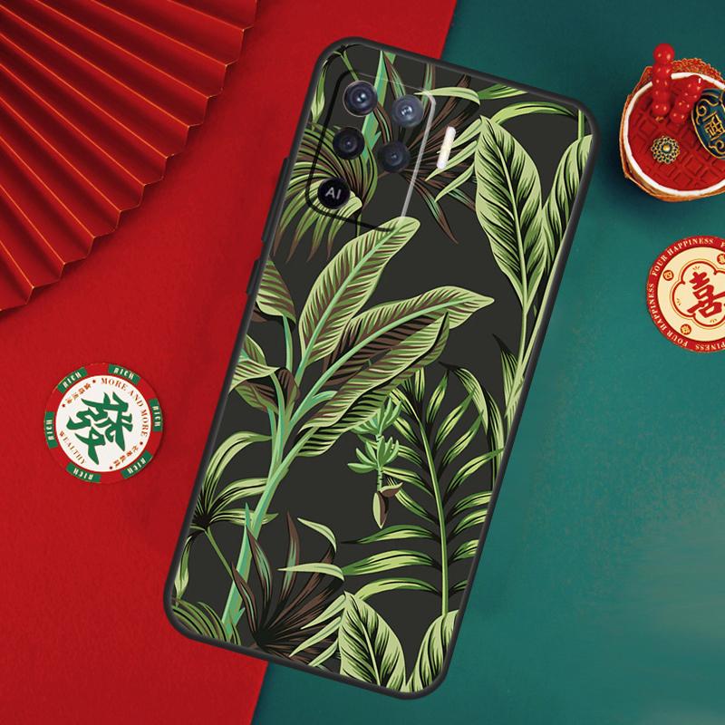 Tropical Leaf Pattern Case For Oppo A78 A98 A58 A38 A18 A54 A74 A94 A80 A60 A40 A96 A76 A16 A15 A17 A57 A5 A6 Pro