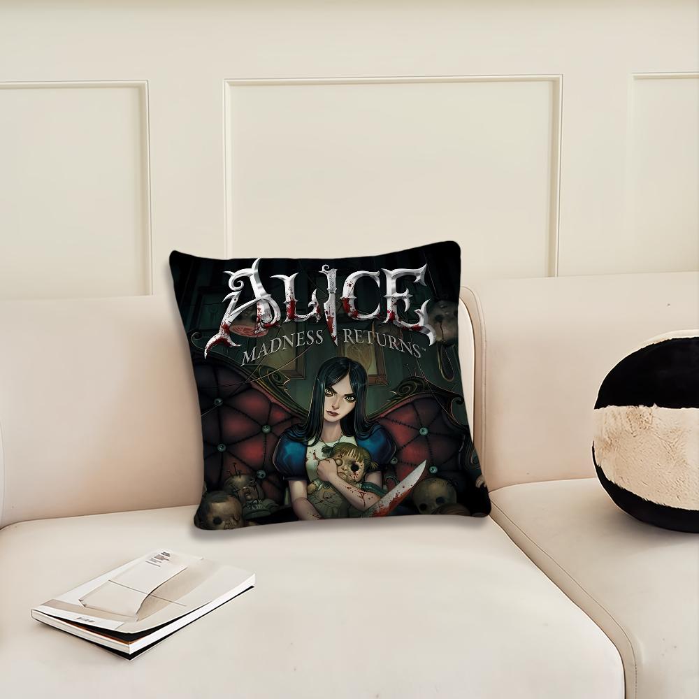 Game A-Alice M-Madness Returns Cushion Cover Pillow Cover Decoration Room Home Sofa Living Office Car Nordic Simplicity