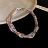 Women's Luxurious Rhinestone Beaded Bracelet - Multi-layer Twisted Rope Design, Elegant and Versatile Fashion Accessory