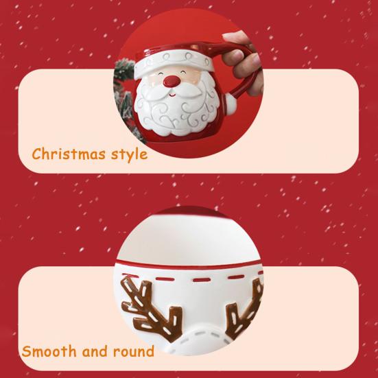 Ceramic Coffee Cup Santa Claus Elk Tea Mug Breakfast Oatmeal