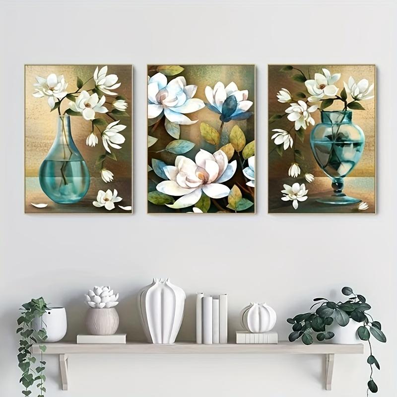 

Винтажный плакат синие белые цветы холст принт ваза абстрактное настенное искусство живопись настенные картины для украшения дома гостиной