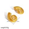 18K Gold-Plated Spiral Snail Earrings: Retro Style Stainless Steel Threaded Earrings for Women