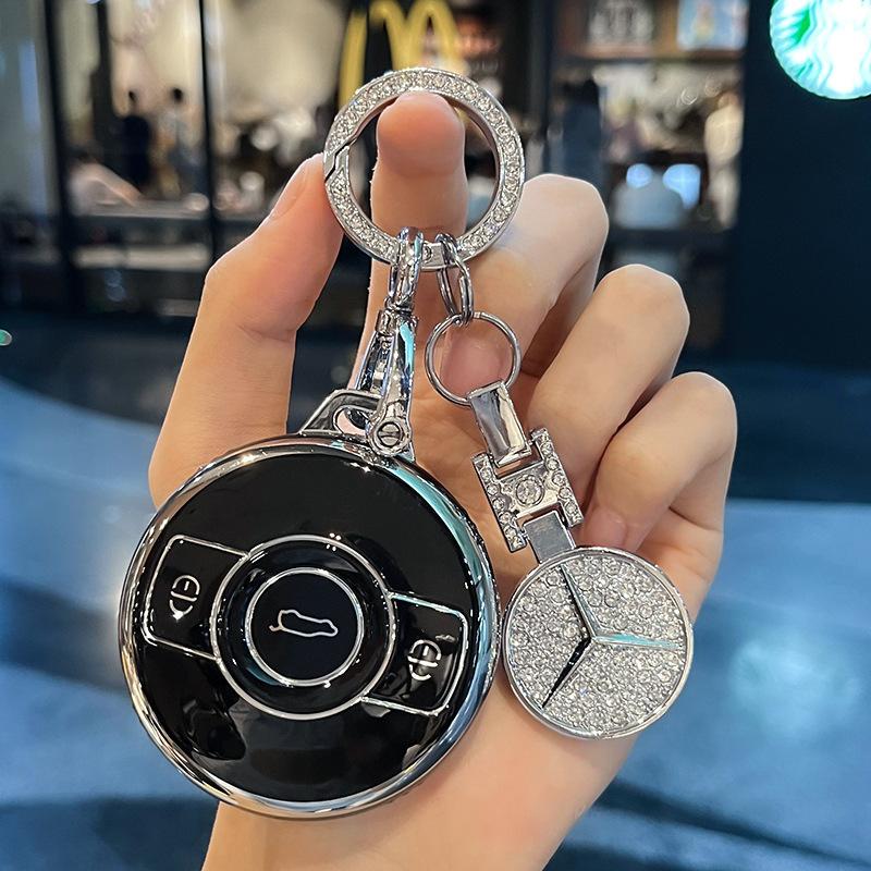 AABGZ1 New TPU Car Key Case Cover Shell Bag for Mercedes Benz Smart Fortwo 1 BRABUS 1 Benz SMART 2022 2023 Auto Keychain Accessories