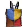 Backpack Leather Women'S Bag Fashion Splicing Colored Cowhide Backpack Women'S Casual Bag School Bag
