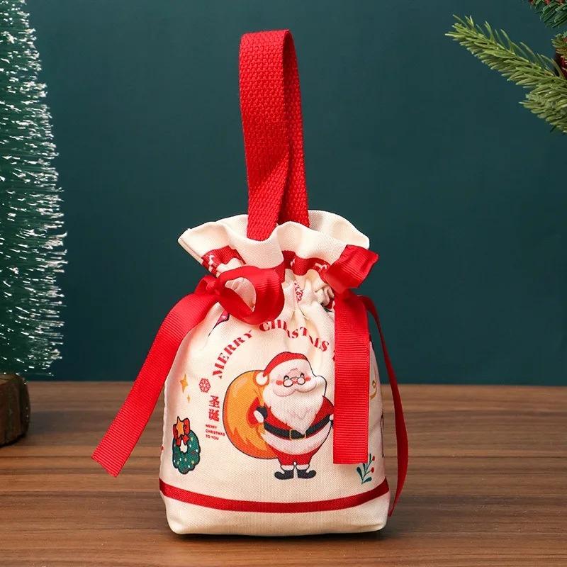 1-10PCS Christmas Gift Bags Christmas Eve Apple Bag Candy Bag Creative Little Gift Bag for Peaceful Fruit Packaging