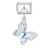 Crystal Moon Butterfly Rose Star Bow Cats Pendant Italian Charm Link Fit 9mm Stainless Steel Bracelet Women Jewelry DIY Making