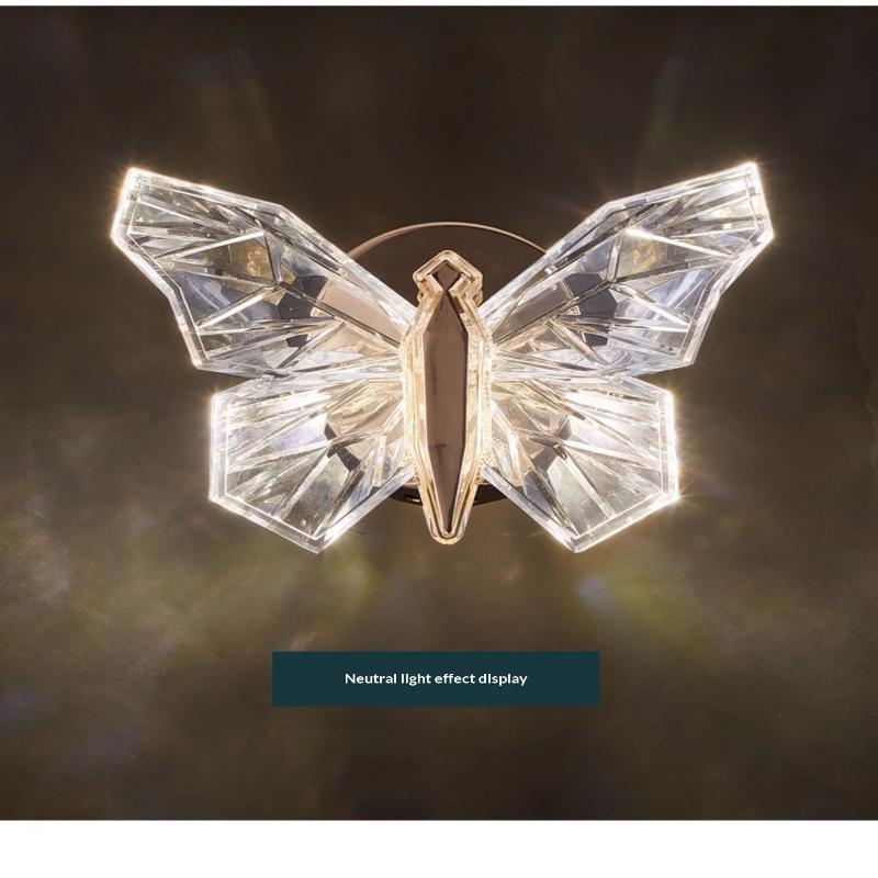 Light Luxury LED Butterfly Wall Lamp Dimmable Rotatable for Bedroom Bedside Aisle Villa Home Decor Free Shipping