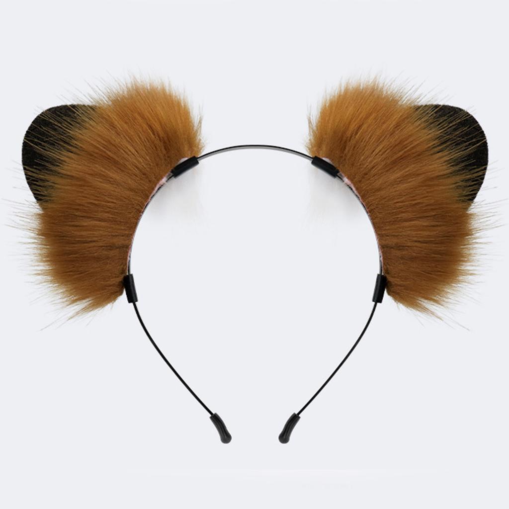 Furry Plush Tiger Ear Headband for Halloween Anime Maid Hairhoop Roleplaying Game Character Hairdband for Photography