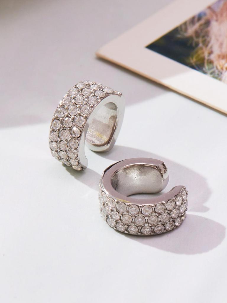 Oumeka Zlatem plátovaná náušnice zirkonového diamantu 18K - Nerezová ocel, která nebledne