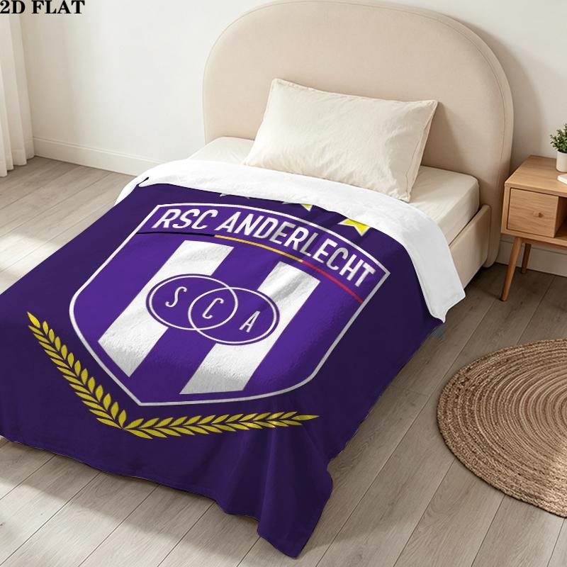 Rsc Anderlecht Print Flannel Blanket, High Quality Comfortable for All Seasons, Home Decor, Warmth and Comfort, Perfect for Christmas Gifts