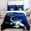 Cartoon White & Blue Robot Duvet Cover Set, Boys Bedroom Soft Gaming Bedding Set(1 * duvet cover + 2 * pillowcase, without core)