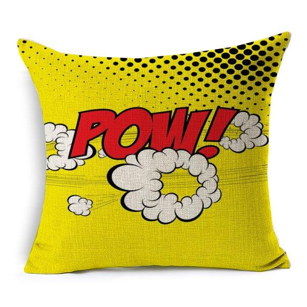Cotton Linen Throw Pillow Cover American Pop Art Cushion Cover Pow Bang Wow Love Pineapple Modern Decorative Sofa Cushion Covers