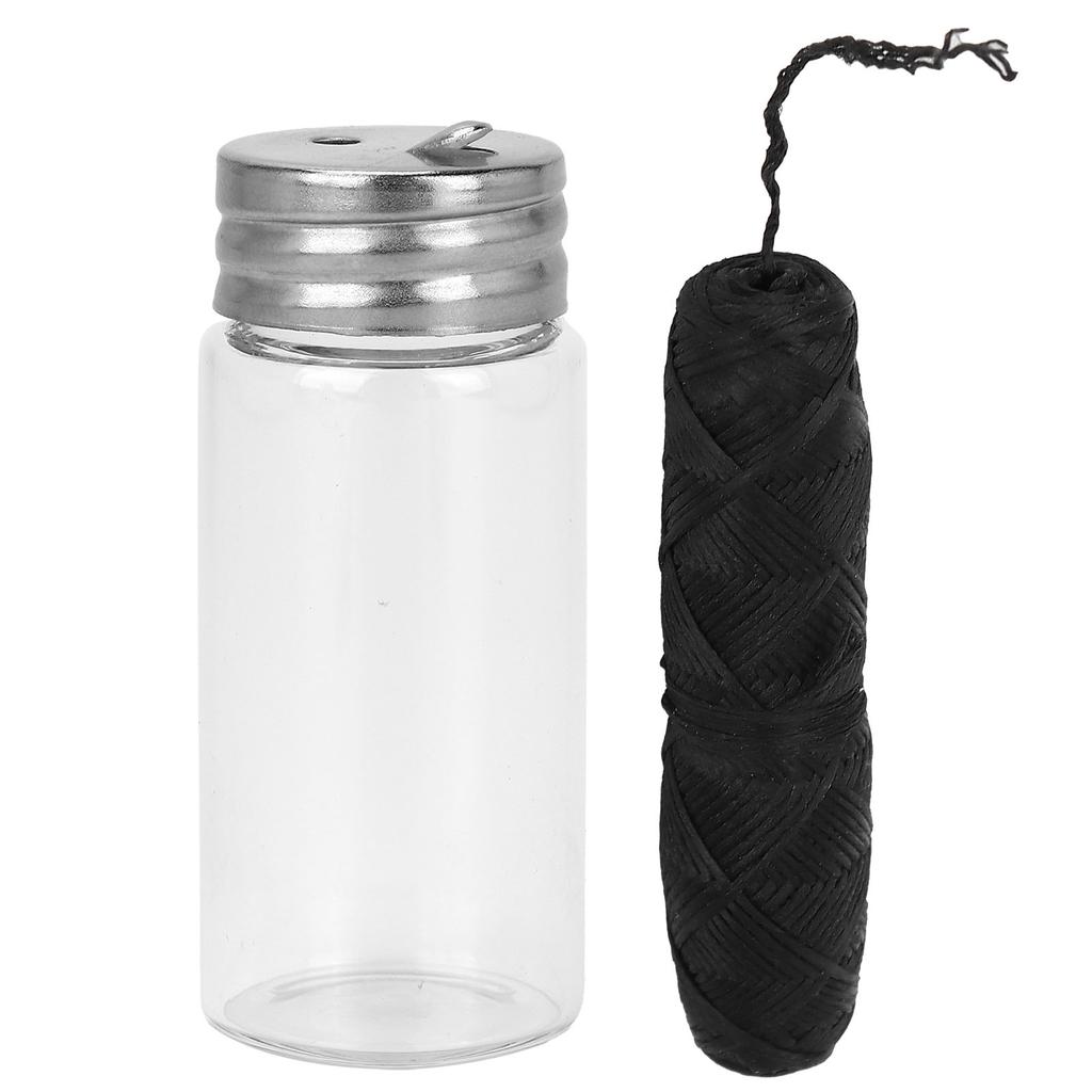 Portable Dental Floss Teeth Stain Plaque Removal Floss with Refillable Container BottleBlack