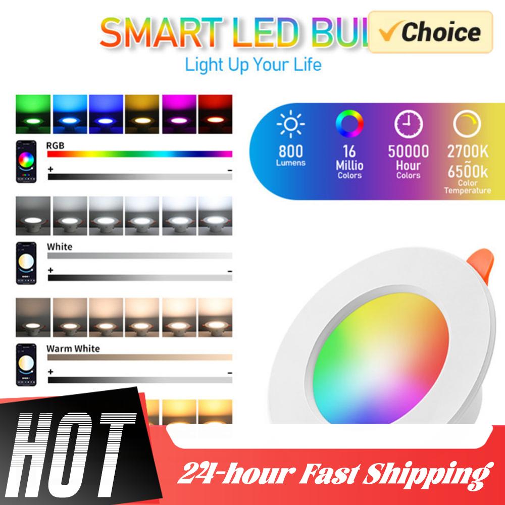 1/5/10PCS 10W RGB Smart Spotlight Bluetooth Ceiling Lamp RGB Lamp APP Remote Control Color Changing Light for Living Room Decor