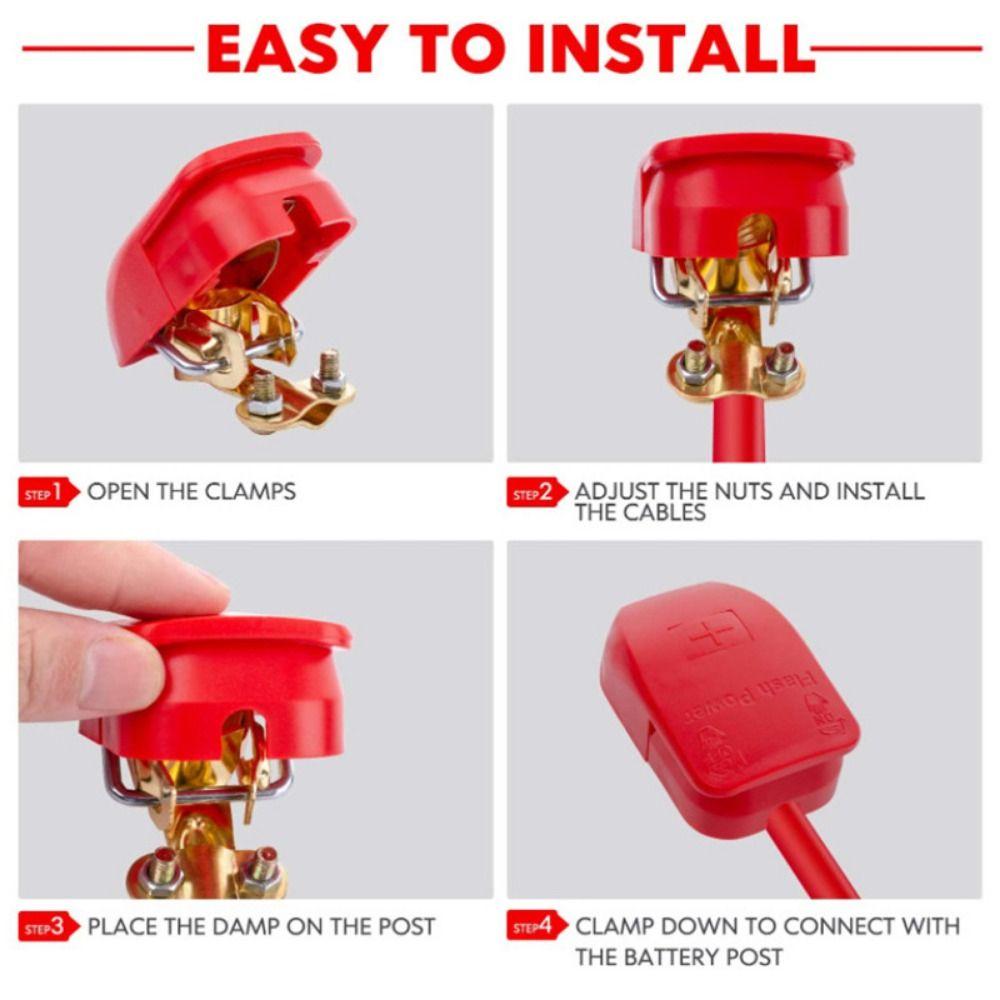 12V 24V Car Battery Terminals Top Post Cover Lift Off Connector Clamps  Car Accessories