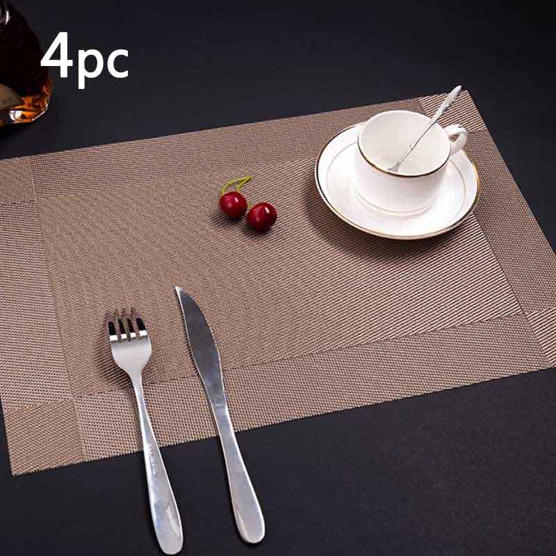 4pcs/set of Rectangle Heat Insulation Bowl Plate Cup Place Mat