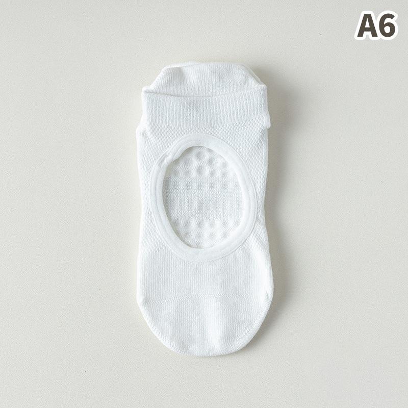 1Pair Women Pilates Socks Backless Anti-Slip Breathable Yoga Socks Ankle Ladies Ballet Dance Sports Socks For Fitness Gym