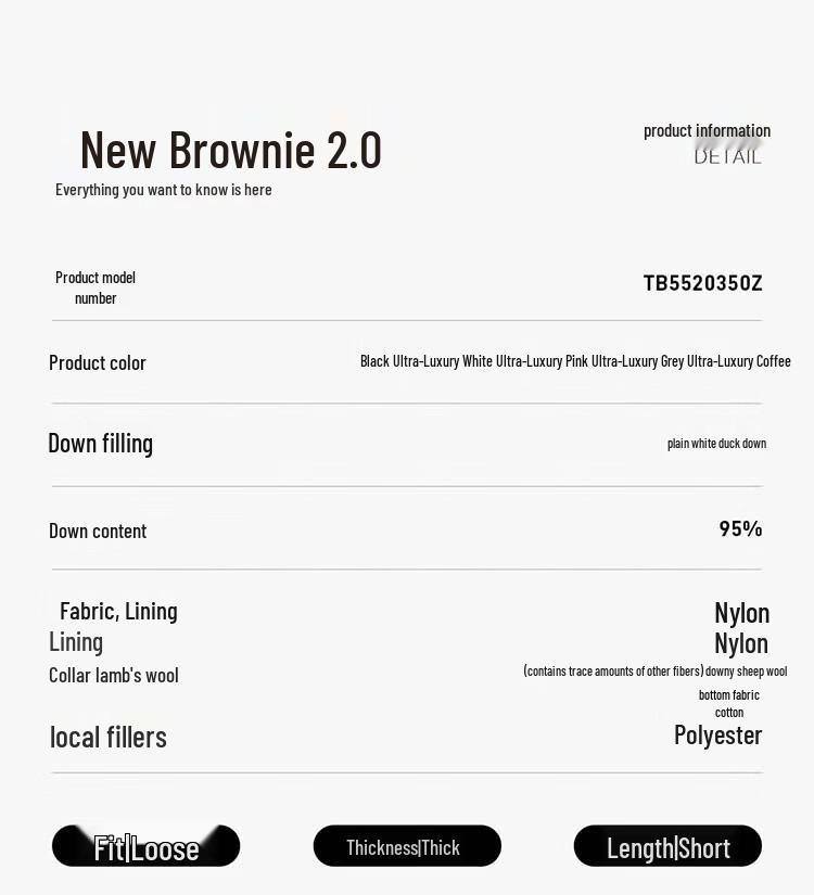 Tanboer Geacă scurtă de puf pentru femei, supradimensionată, cu glugă detașabilă, TB5520350Z