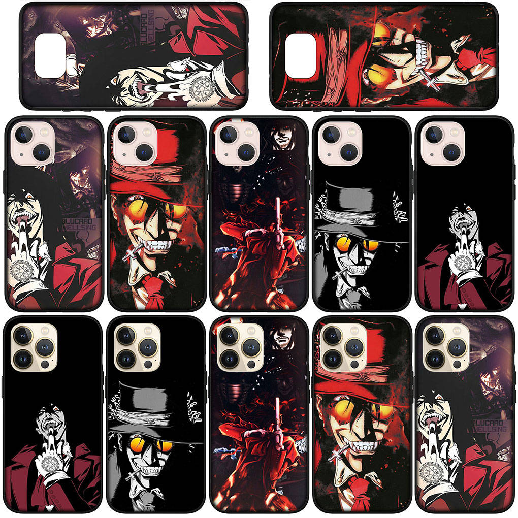 Capa de Celular para Samsung Galaxy S25 S24 S23 iPhone 16 15 Xiaomi Redmi Note 14 13 12 16E X 11 Pro Max 14C OPPO Moto Huawei Comics Hellsing Alucard Capa