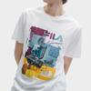 Fila SS24 Retro Minimalist Fashion Color Block Printed Casual Comfortable Knit Crew Neck Short Sleeve T-Shirt Men Tops Standard-White F11M428114FWT