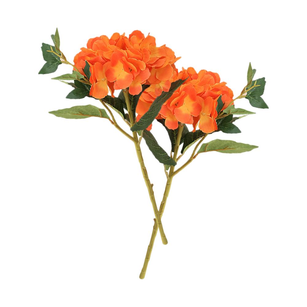 2pcs Artificial Hydrangea Flower, Simulated  Flower Faux Silk Hydrangea Flowers with Stems and Leaves for Home Party Decoration