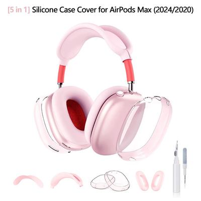 AirPods Max Silikon TPU Schutzhülle: Einfarbiges Gehäuse mit Reinigungsfunktion für Apple Bluetooth-Headset
