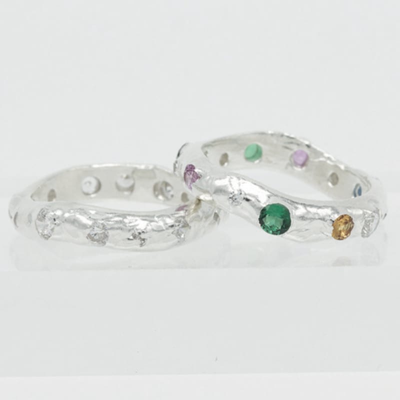 Studio Curve Wave Stone Ring