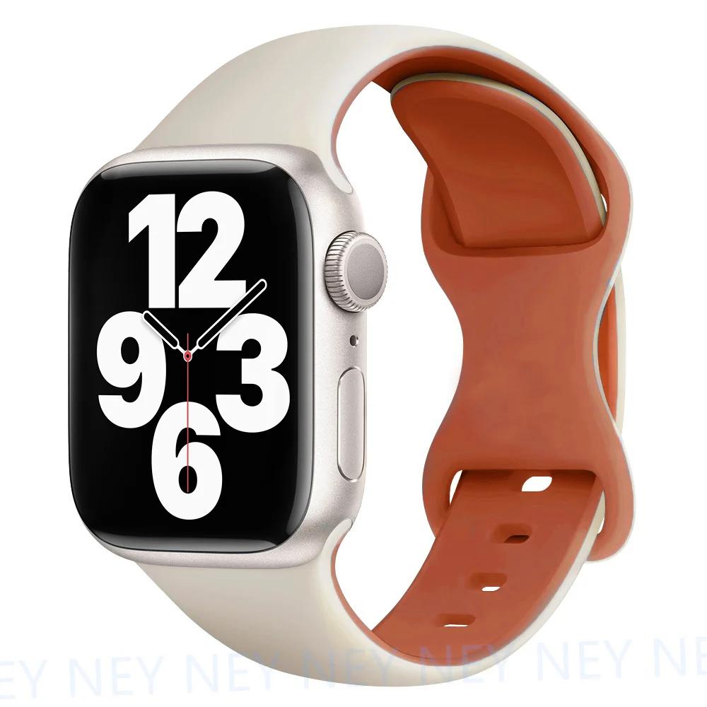 Silicone Strap For Apple Watch Band 45mm 44mm 40mm 41mm 49mm 38mm 42 Correa Bracelet iWatch series 6 ultra2 7 8 9 se 44 mm band