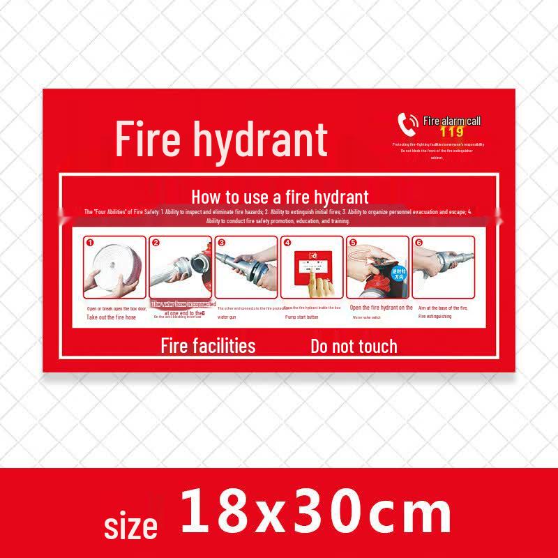 Self-Adhesive Fire Hydrant Usage Sign