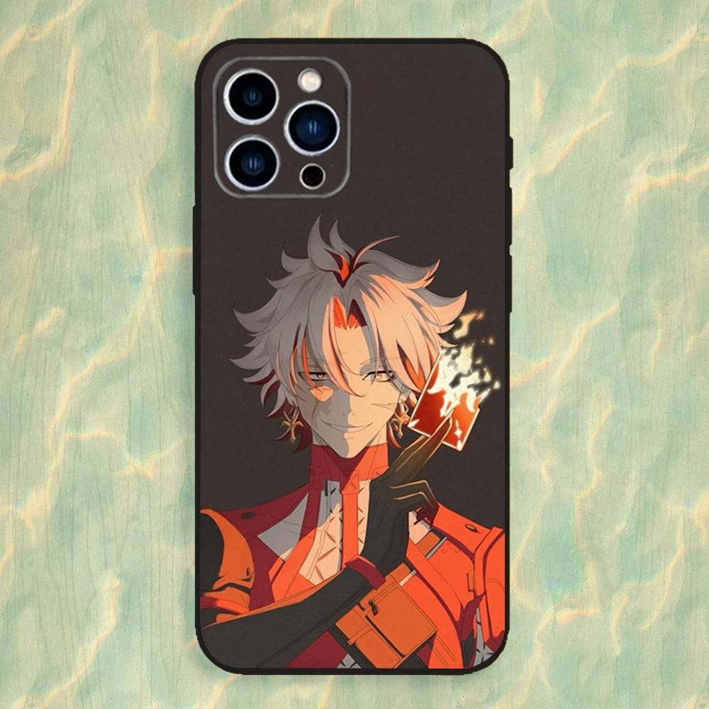 Game Wuthering W-Waves Phone Case For iPhone 16,15,14,13,12,11 Plus,Pro Max,XS,X,XR,SE,Mini,8,7,Soft Silicone Black Cover